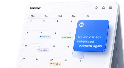 Calendar showing unscheduled treatments